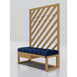 Ławka Szafka Pufa Pikowane Siedzisko Granatowy Wieszak LPP-120 Rozmiary od 50 cm do 200 cm