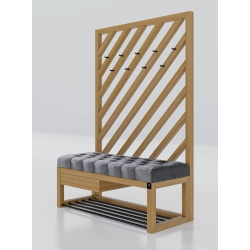 Ławka Szafka Pufa Pikowane Siedzisko Szary Wieszak LPP-120 Rozmiary od 50 cm do 200 cm