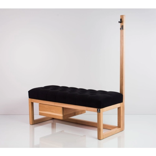 Ławka Szafka Pufa Pikowane Siedzisko Czarny Wieszak LPP-13 Rozmiary od 50 cm do 200 cm