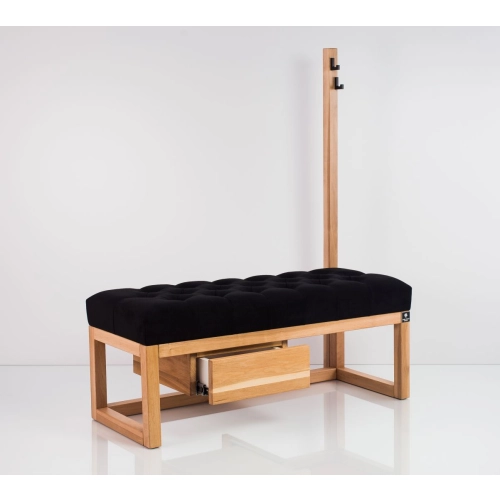 Ławka Szafka Pufa Pikowane Siedzisko Czarny Wieszak LPP-13 Rozmiary od 50 cm do 200 cm