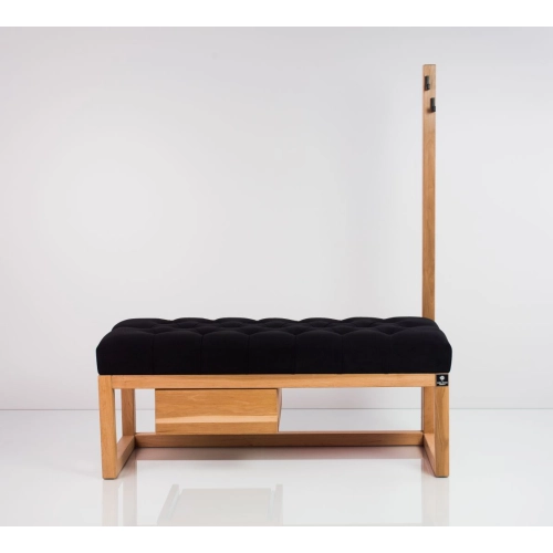 Ławka Szafka Pufa Pikowane Siedzisko Czarny Wieszak LPP-13 Rozmiary od 50 cm do 200 cm