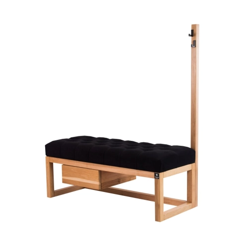 Ławka Szafka Pufa Pikowane Siedzisko Czarny Wieszak LPP-13 Rozmiary od 50 cm do 200 cm