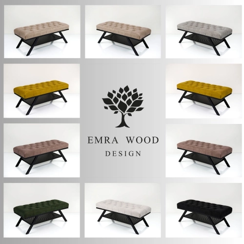 Ławka Pufa Pikowana Industrialna