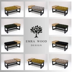 Ławka Pufa Pikowana Industrialna