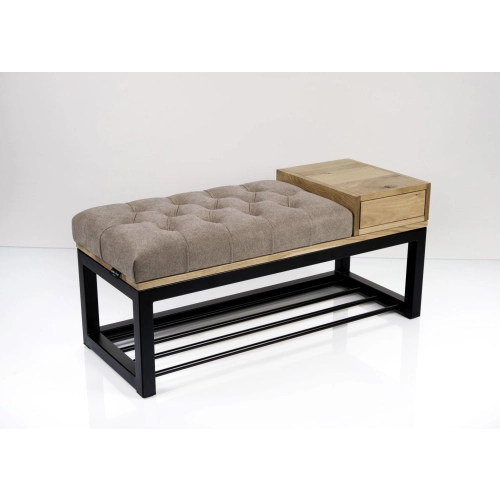 Ławka Pufa Pikowana Industrialna