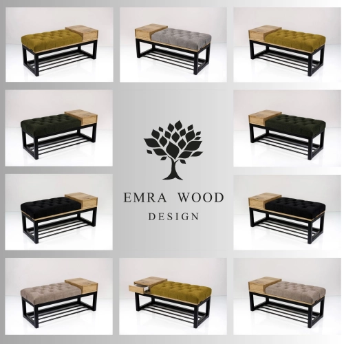 Ławka Pufa Pikowana Industrialna