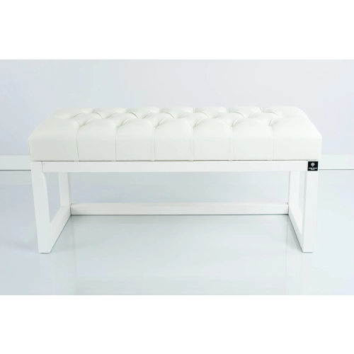 Ławka Pufa Pikowana Ekoskóra Biała  LPP-2 + Wieszak Ścienny WDC-19 Kolory