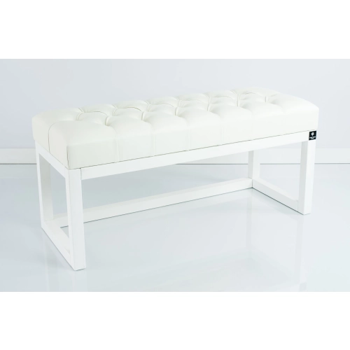 Ławka Pufa Pikowana Ekoskóra Biała  LPP-2 + Wieszak Ścienny WDC-19 Kolory