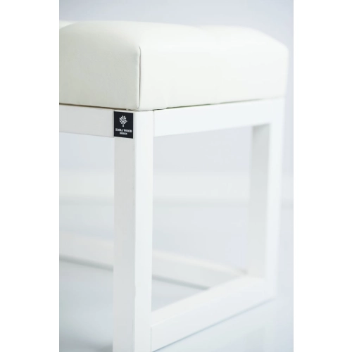 Ławka Pufa Pikowana Ekoskóra Biała  LPP-2 + Wieszak Ścienny WDC-19 Kolory