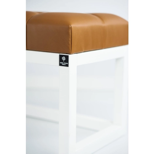 Ławka Pufa Pikowana Ekoskóra Brąz Guzik Tapicerowany LPP-2 + Wieszak Ścienny WDC-22 Kolory