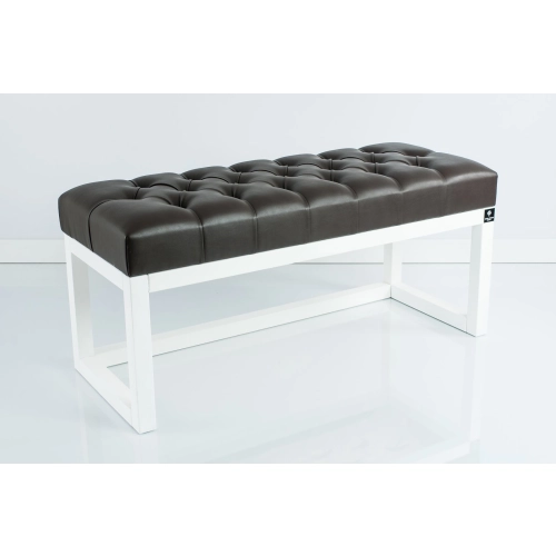 Ławka Pufa Pikowana Ekoskóra Brąz Guzik Tapicerowany LPP-2 + Wieszak Ścienny WDC-5 Kolory