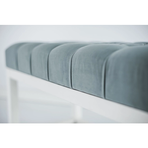 Ławeczka Pufa Pikowana Popielaty Guzik Tapicerowany LPP-2 Rozmiary od 50 cm do 200 cm