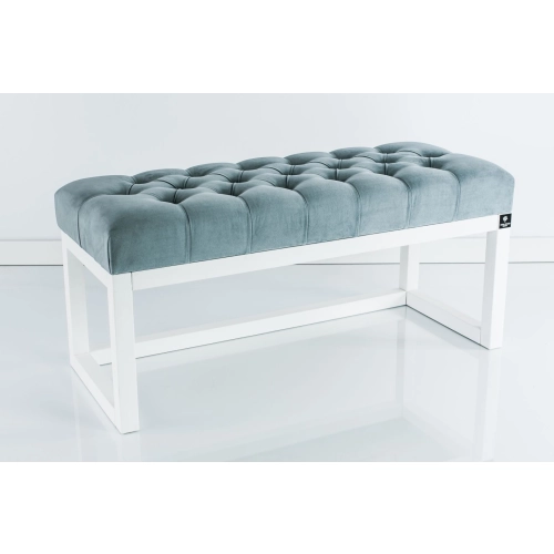 Ławeczka Pufa Pikowana Popielaty Guzik Tapicerowany LPP-2 Rozmiary od 50 cm do 200 cm