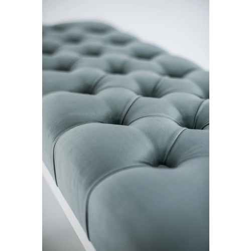 Ławeczka Pufa Pikowana Popielaty Guzik Tapicerowany LPP-2 Rozmiary od 50 cm do 200 cm