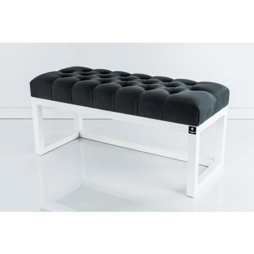 Ławka Pufa Pikowana Grafit LPP-2 + Wieszak Ścienny WDC-19 Kolory