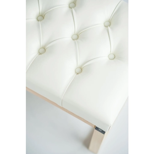 Ławeczka Pufa Pikowana Ekoskóra Biały Guzik Tapicerowany LPP-2 Rozmiary od 50 cm do 200 cm