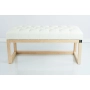 Ławeczka Pufa Pikowana Ekoskóra Biały Guzik Tapicerowany LPP-2 Rozmiary od 50 cm do 200 cm
