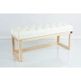 Ławeczka Pufa Pikowana Ekoskóra Biały Guzik Tapicerowany LPP-2 Rozmiary od 50 cm do 200 cm