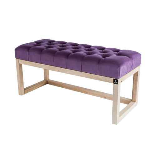 WYPRZEDAŻ Ławka Pikowana Fioletowy Guzik Tapicerowany LPP-2 Rozmiary od 50 cm do 200 cm