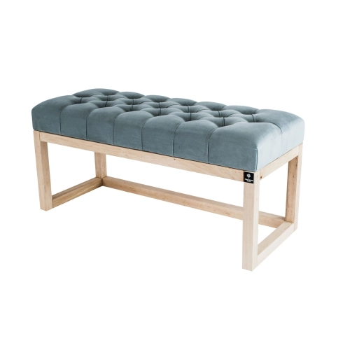 WYPRZEDAŻ Ławka Pikowana Popielaty Guzik Tapicerowany LPP-2 Rozmiary od 50 cm do 200 cm