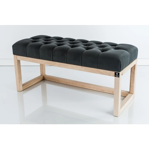 WYPRZEDAŻ Ławka Pikowana Grafitowy Guzik Tapicerowany LPP-2 Rozmiary od 50 cm do 200 cm