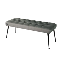 Ławka Pufa Pikowana Szary Guzik Tapicerowany LPP-200 Rozmiary od 50 cm do 140 cm
