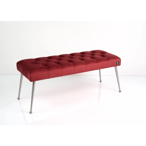 Ławka Pufa Pikowana Bordowy Guzik Tapicerowany LPP-200 Rozmiary od 50 cm do 140 cm