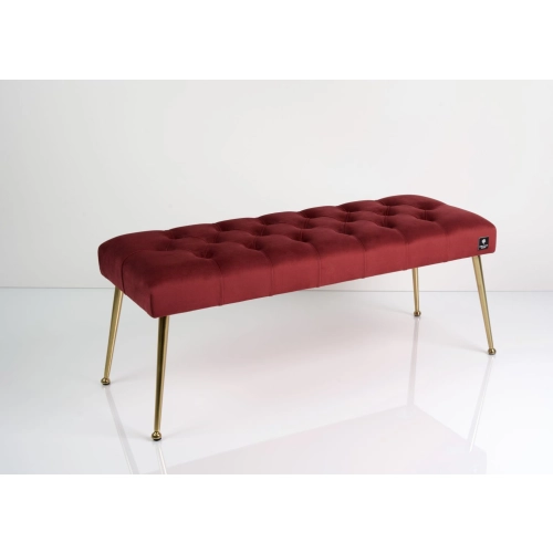 Ławka Pufa Pikowana Bordowy Guzik Tapicerowany LPP-200 Rozmiary od 50 cm do 140 cm