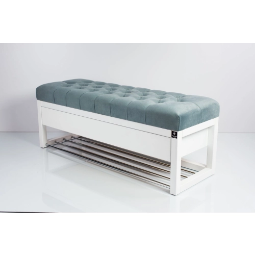 Ławka Szafka Pufa Pikowane Siedzisko Popiel LPP-22 Rozmiary od 50 cm do 200 cm