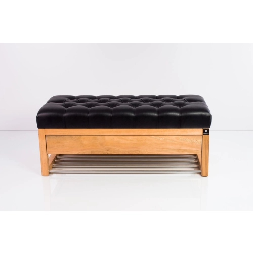 Ławka Szafka Pufa Pikowane Siedzisko Ekoskóra Czarny LPP-22 Rozmiary od 50 cm do 200 cm