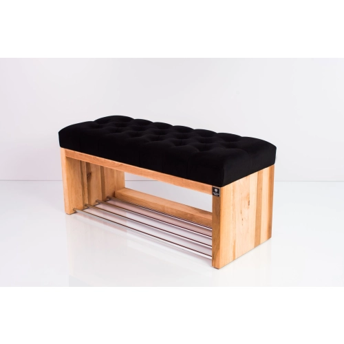 Ławka Szafka Pufa Pikowane Siedzisko Czarny LPP-23 Rozmiary od 50 cm do 200 cm