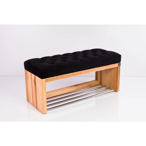 Ławka Szafka Pufa Pikowane Siedzisko Czarny LPP-23 Rozmiary od 50 cm do 200 cm