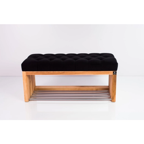 Ławka Szafka Pufa Pikowane Siedzisko Czarny LPP-23 Rozmiary od 50 cm do 200 cm