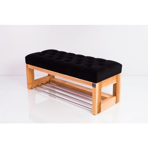 Ławka Szafka Pufa Pikowane Siedzisko Czarny LPP-24 Rozmiary od 50 cm do 200 cm