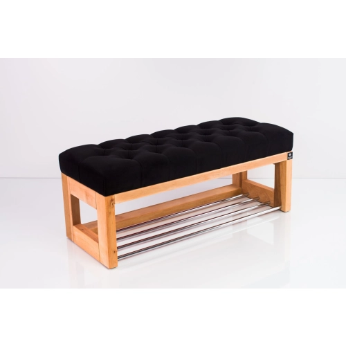 Ławka Szafka Pufa Pikowane Siedzisko Czarny LPP-24 Rozmiary od 50 cm do 200 cm