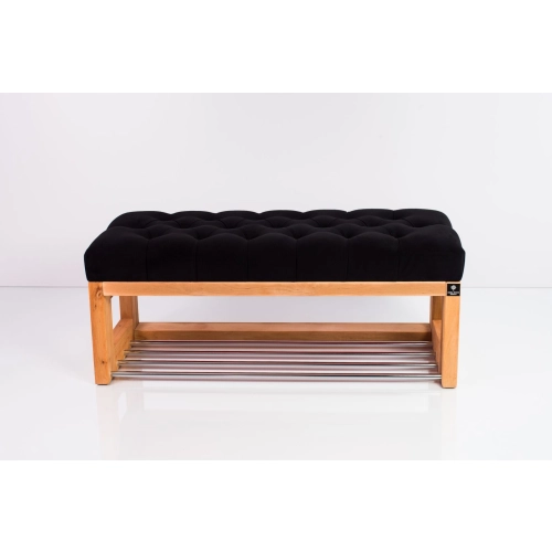 Ławka Szafka Pufa Pikowane Siedzisko Czarny LPP-24 Rozmiary od 50 cm do 200 cm