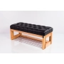 Ławka Szafka Pufa Pikowane Siedzisko Ekoskóra Czarny LPP-24 Rozmiary od 50 cm do 200 cm