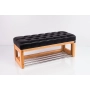 Ławka Szafka Pufa Pikowane Siedzisko Ekoskóra Czarny LPP-24 Rozmiary od 50 cm do 200 cm