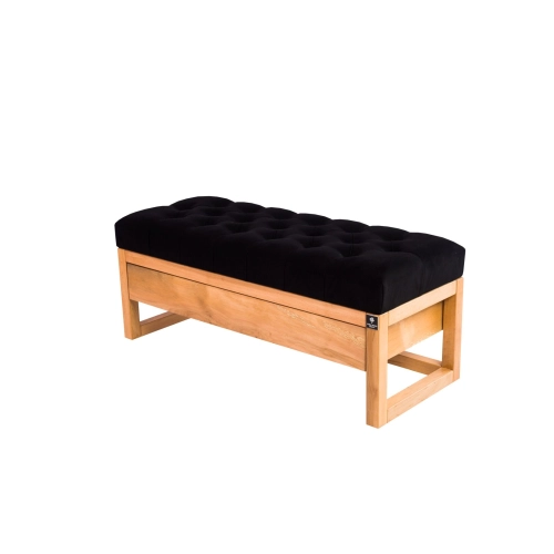 Ławka Szafka Pufa Pikowane Siedzisko Czarny LPP-25 Rozmiary od 50 cm do 200 cm