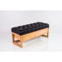 Ławka Szafka Pufa Pikowane Siedzisko Ekoskóra Czarny LPP-25 Rozmiary od 50 cm do 200 cm