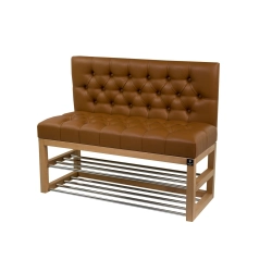 Ławka Szafka Pufa Pikowane Siedzisko Ekoskóra Cappucino LPP-28 Rozmiary od 50 cm do 200 cm