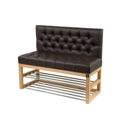 Ławka Szafka Pufa Pikowane Siedzisko Ekoskóra Brąz LPP-28 Rozmiary od 50 cm do 200 cm