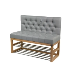 Ławka Szafka Pufa Pikowane Siedzisko Ekoskóra Popiel LPP-28 Rozmiary od 50 cm do 200 cm