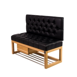 Ławka Szafka Pufa Pikowane Siedzisko Ekoskóra Czarny LPP-29 Rozmiary od 50 cm do 200 cm