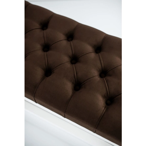 Ławka Pufa Pikowana Brąz  LPP-3 + Wieszak Ścienny WDC-17