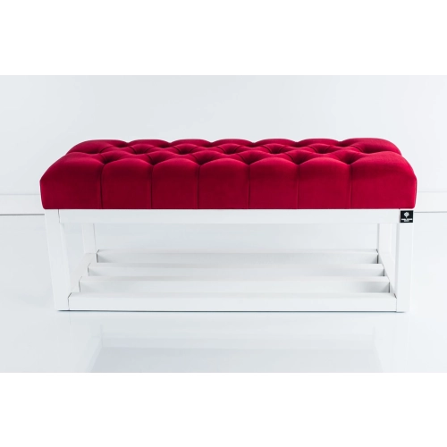 Ławka Pikowana Czerwona LPP-3 + Wieszak Ścienny WDC-35