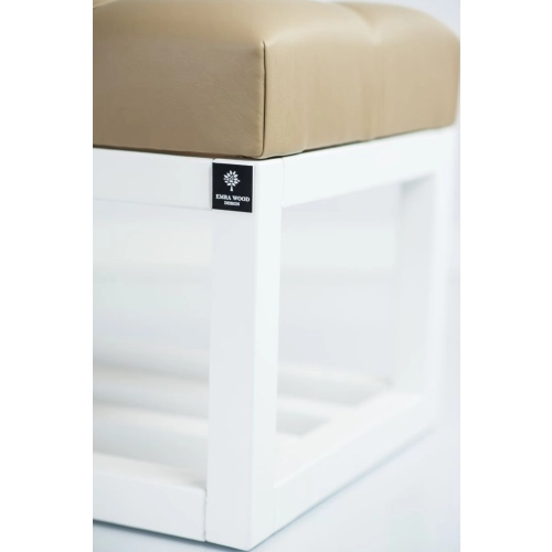 Ławka Pikowana Ekoskóra Beż  LPP-3 + Wieszak Ścienny WDC-35