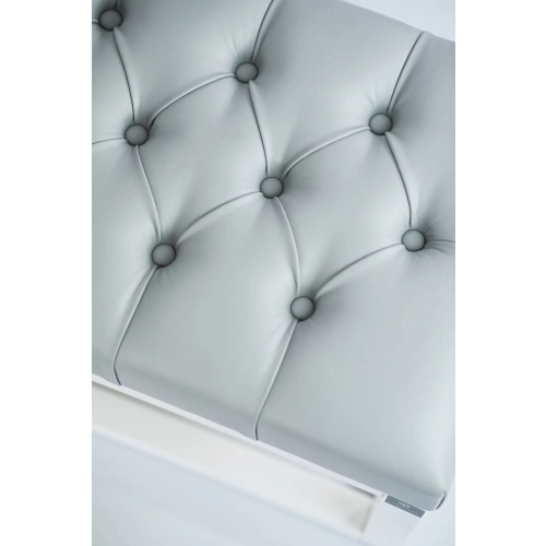 Ławka Pufa Pikowana Ekoskóra Popiel Guzik Tapicerowany LPP-3 + Wieszak Ścienny WDC-19