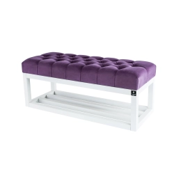 Ławeczka Pufa Pikowana Fioletowy Guzik Tapicerowany LPP-3 Rozmiary od 50 cm do 200 cm