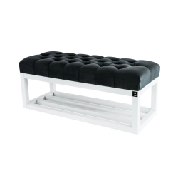 Ławeczka Pufa Pikowana Grafitowy Guzik Tapicerowany LPP-3 Rozmiary od 50 cm do 200 cm